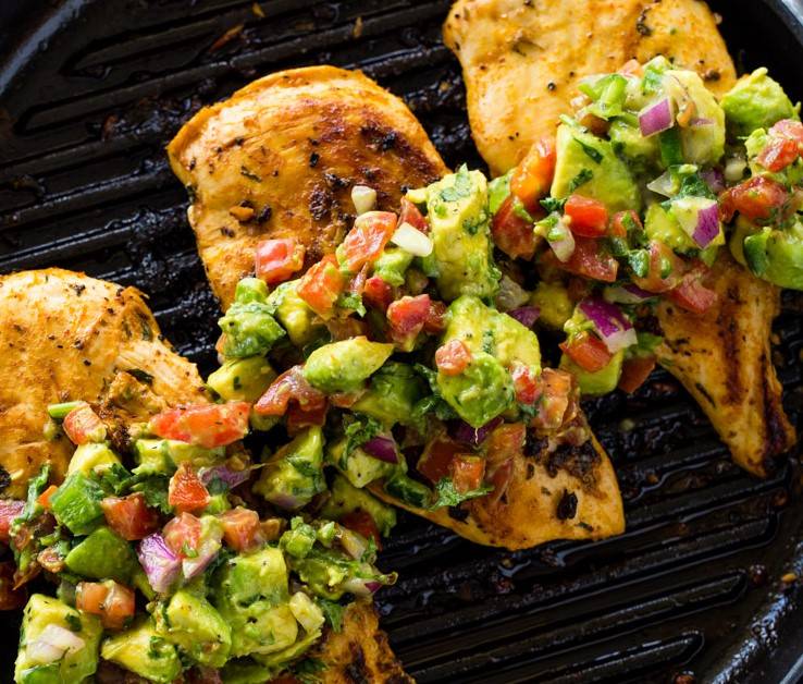 Grilled Chicken with Avocado Salsa