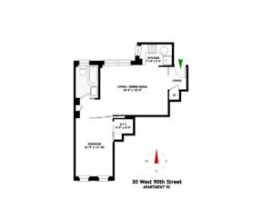 Floorplan for 30 W 90th St #9C