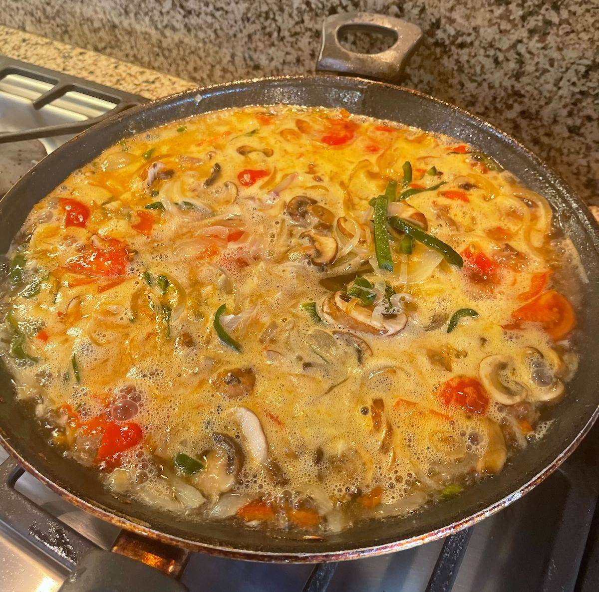 Tomato and mushroom sauce that goes great with perfectly cooked pasta