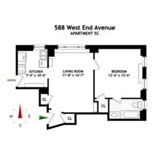 Zweben-Team-Top-Upper-West-Side-Realtor-588-West-End-Ave-5C-FLOORplan